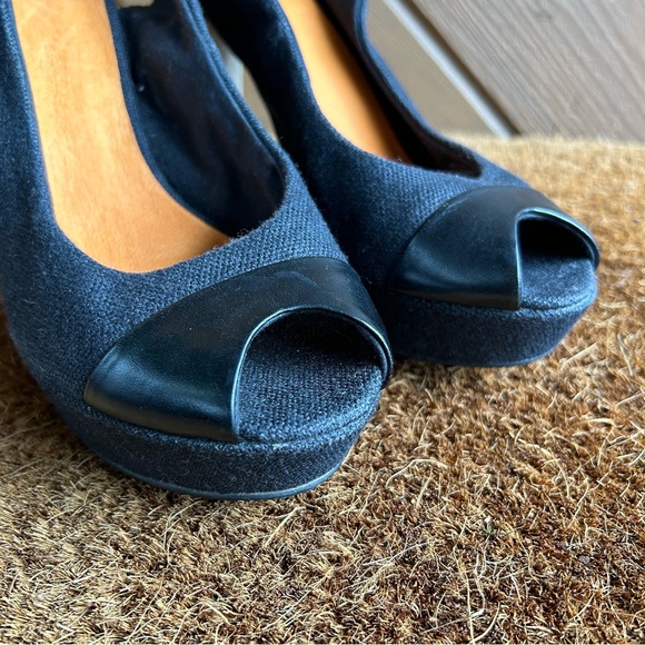 Diesel Women's Black canvas and leather heels sz 39 - Picture 3 of 9